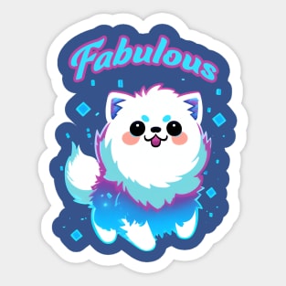 Fabulous white puppy Sticker